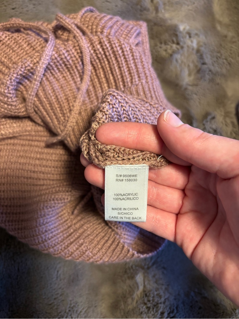 Love tree, mauve knit tank top - Picture 4 of 6